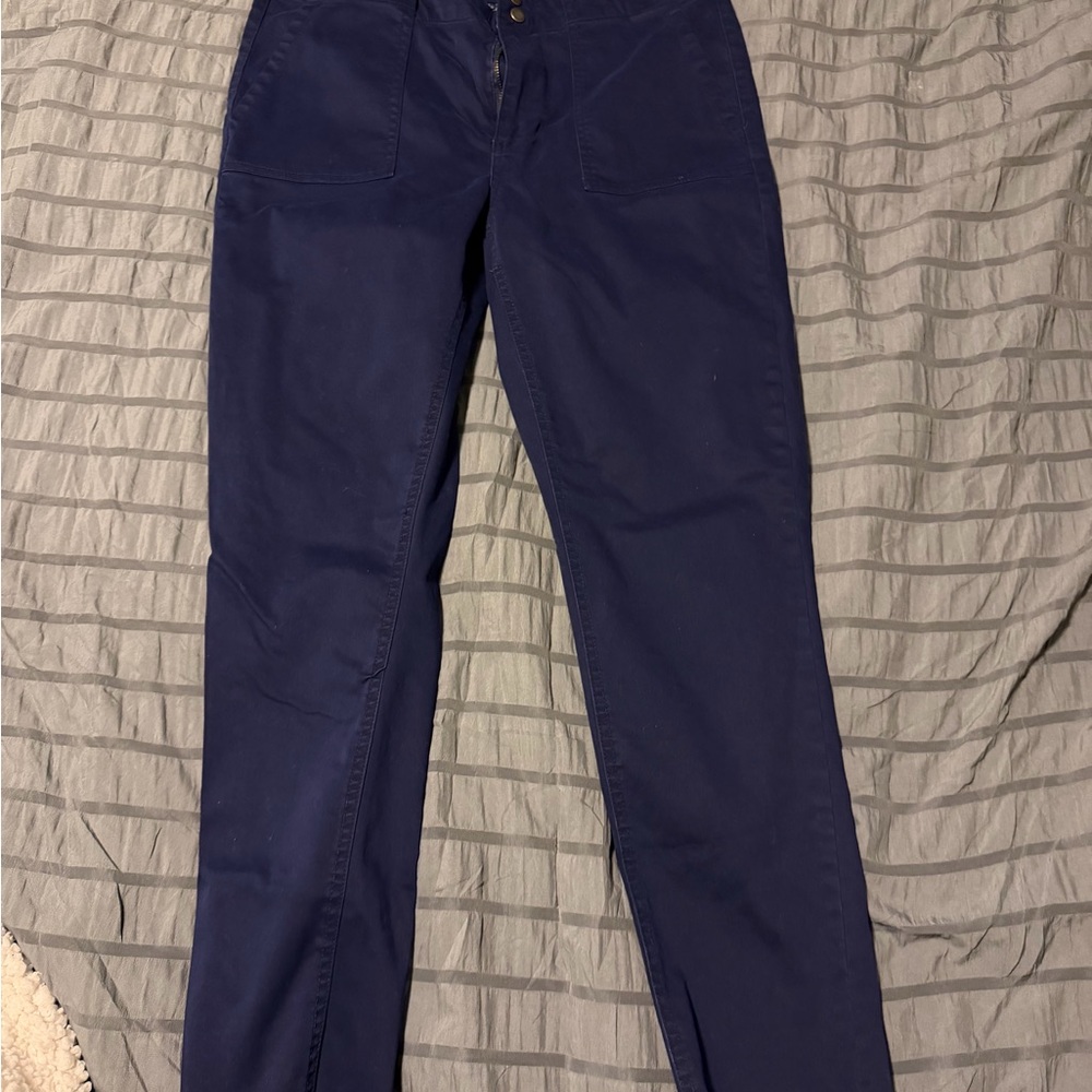 Tinsel Navy Blue Capris with Front Patch Pockets